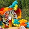 172Pcs Summer Tropical Balloon Arch Garland Kit,Hot Pink Yellow Orange Lake Blue Rainbow Balloon for Hawaiian Luau Birthday Baby Shower Summer Pool Party Music Festival Theme Party Decorations